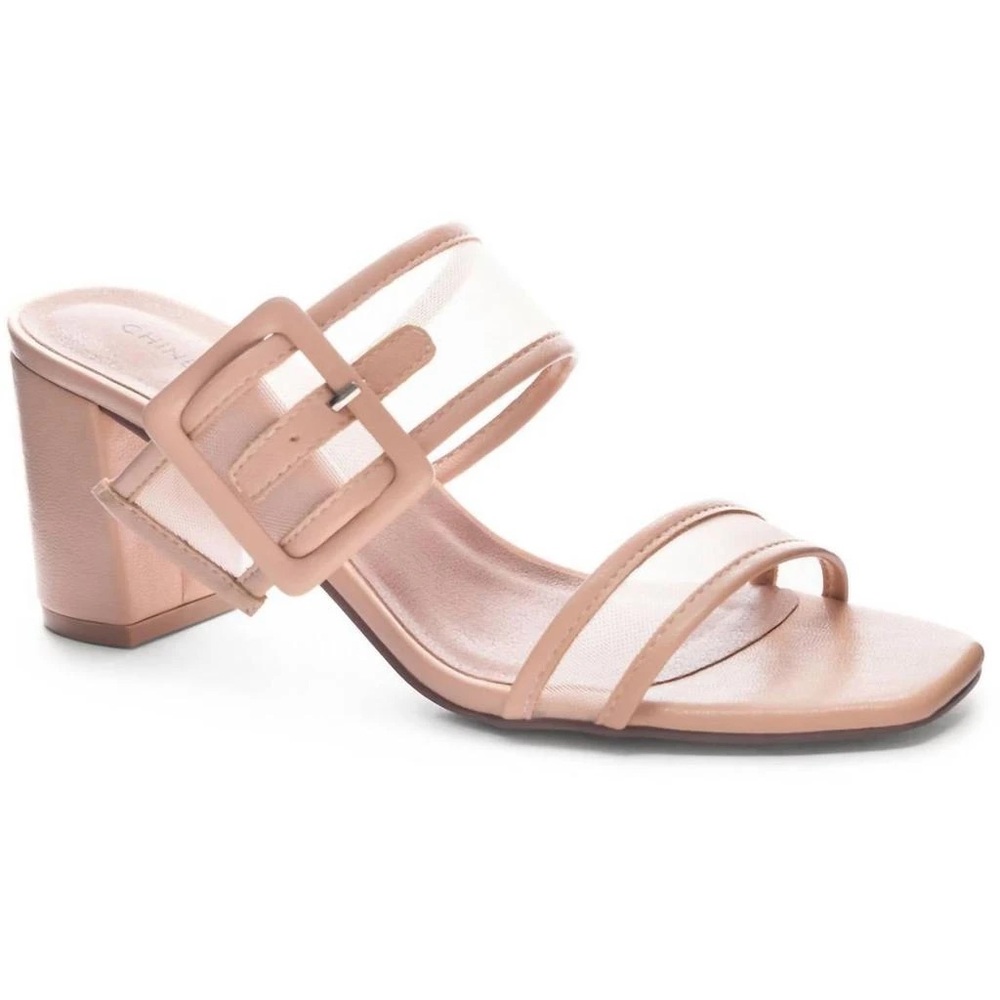 Chinese Laundry Nude Strappy Block Heels